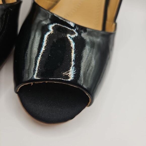 Tahari Patent Leather Open Square Toe Women's Size 8 Medium Shoes - 3 1/2" Heel - Picture 8 of 16